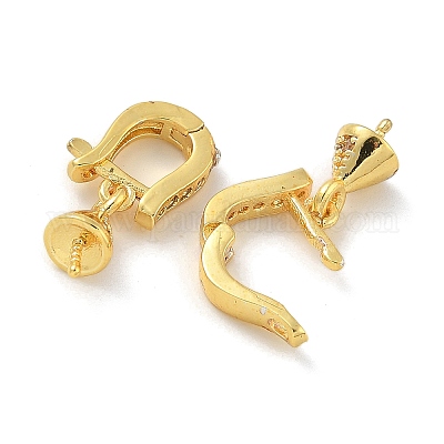 Конусные латунные микропаве кубические цирконии штифты-подвески ZIRC-F141-09G-1