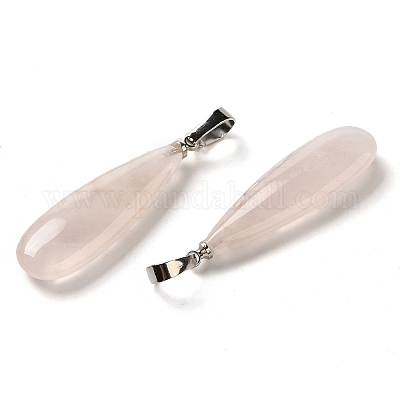 Природного розового кварца подвески G-Q192-07P-02-1