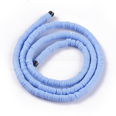 Плоские круглые бусинки распорки ручной полимерной глины CLAY-R067-4.0mm-32-1