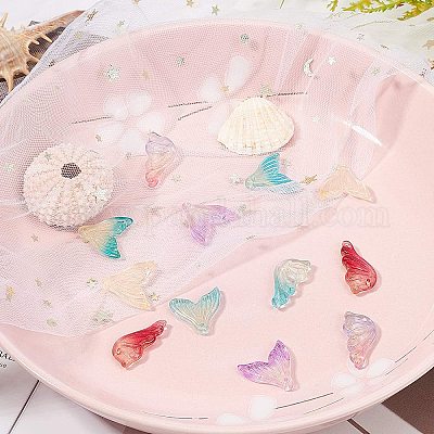 Прозрачный лак окрашенные стеклянные подвески GLAA-GA0001-03-1