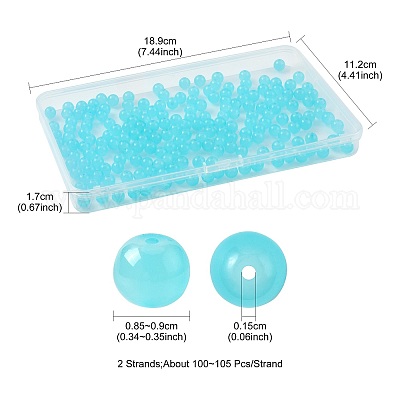 2 нитка круглых бусин из искусственного нефрита DGLA-FS0001-20C-1