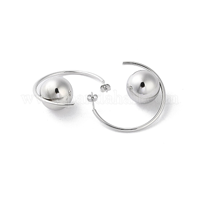 Серьги-гвоздики из нержавеющей стали 304 EJEW-M249-02P-1