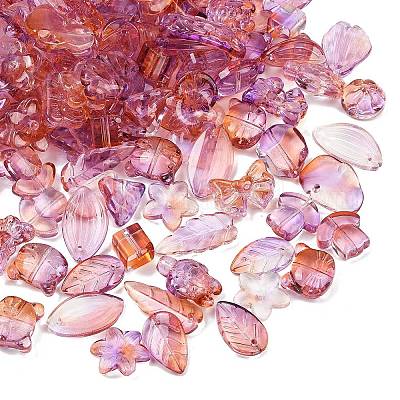 Прозрачные стеклянные бусины градиентного цвета GLAA-B026-01K-1