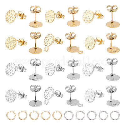 24 шт. 6 стиля ионного покрытия (IP) 304 нержавеющая сталь плоские круглые выводы штифта STAS-UN0050-66-1