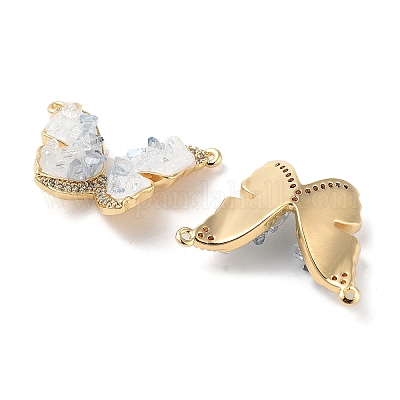 Латунные микропаве прозрачные подвески с фианитом KK-B102-14G-1