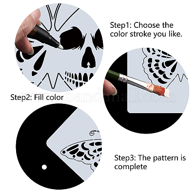 Gorgecraft 5.9 Pouce 24 Styles Pochoirs De Sorcières Peinture Réutilisable Pochoir D'Halloween