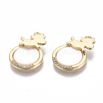 Латунные микропаве прозрачные подвески с фианитом KK-S356-318-NF-1