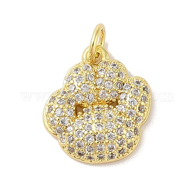 Подвески из латуни с покрытием из прозрачного кубического циркония KK-S380-07G-1