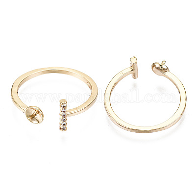 Латунные микропрозрачные кубические циркониевые манжеты для пальцев KK-T056-52G-NF-1