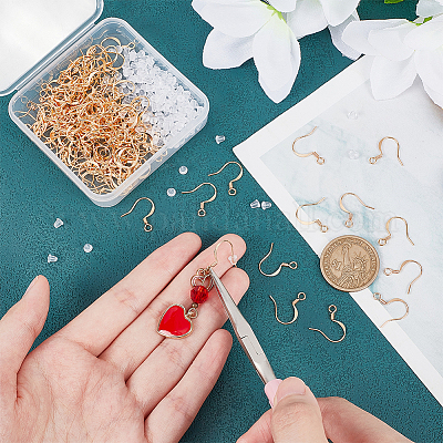 20 Pezzi Gancio Per Orecchini In Acciaio Placcato Oro 35 Mm - Foto 10