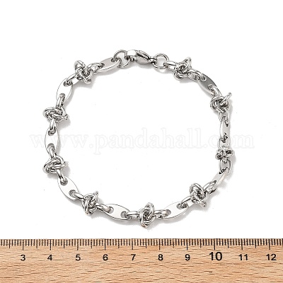 Браслеты из нержавеющей стали 304 с овальными звеньями для мужчин и женщин BJEW-V007-02P-1