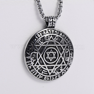 Уникальные ожерелья из нержавеющей стали в стиле панк с подвеской в виде звезды зодиака QJ8398-1