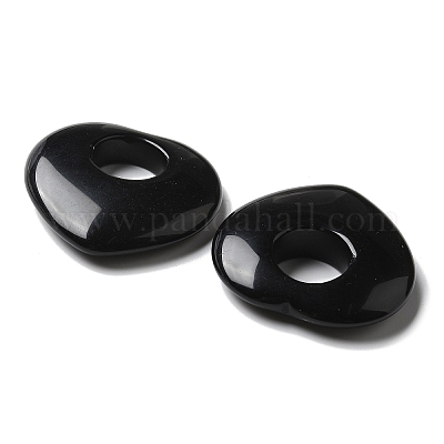 Полые подвески из натурального обсидиана G-C167-06F-1