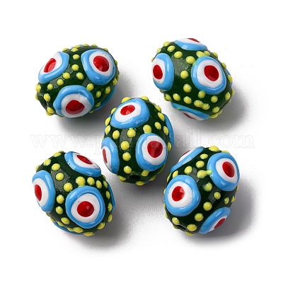 Стеклянные эмалевые бусины&nbsp;GLAA-C038-01F-1