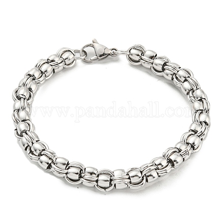 304 bracelet en acier inoxydable de la chaîne byzantine BJEW-C042-08P-1