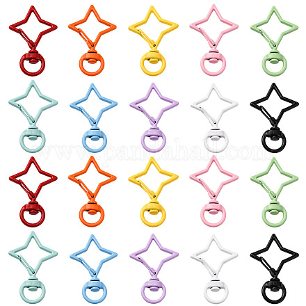 20 шт. 10-цветные поворотные застежки из сплава со звездами и покрытием из термостойкого сплава FIND-SC0017-46-1