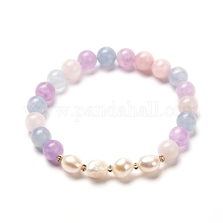 Stone Stretch Bracelet for Girl Women BJEW-JB06810-1