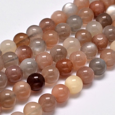 Brins de perles multi-pierres de lune naturelles de qualité aa G-M296-01-12mm-1