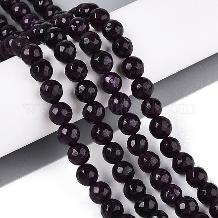 Окрашенные природные белый нефрит бисер пряди G-T139-8mm-60-02-1