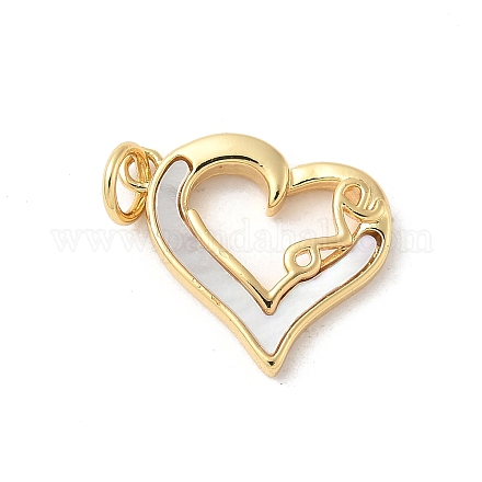 Подвески из латуни с натуральными белыми ракушками KK-S522-08D-G-1