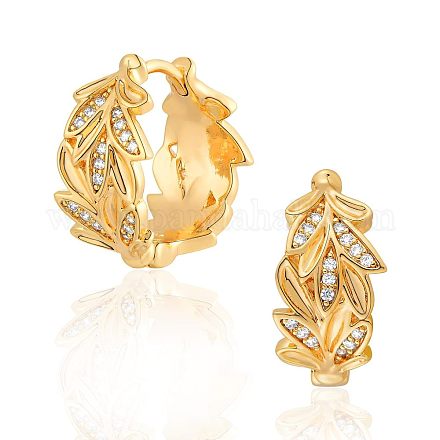 Серьги-кольца из латуни с прозрачным фианитом FS-WGD9CCC-16-1