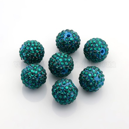Perline resina palla rhinestone bubblegum RESI-S260-20mm-S11-1