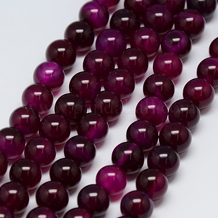 Natural Agate Round Beads Strand G-L086-8mm-07-1