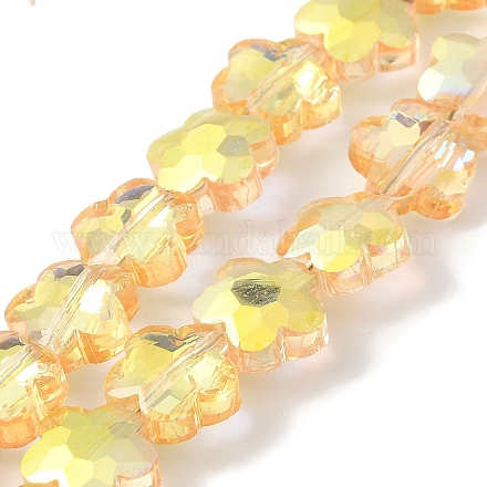 Стеклянные бусины с гальваническим покрытием  EGLA-B006-04A-HP01-1