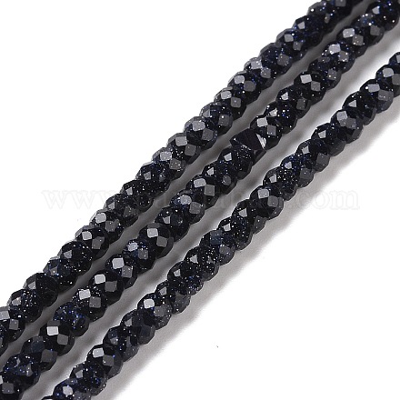 Chapelets de perles en pierre d'or bleue synthétique G-H280-07-1