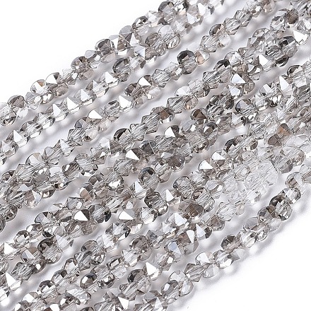 Стеклянные бусины с гальваническим покрытием  EGLA-L021-PL03-1