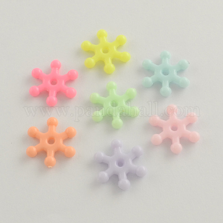 Opaque Snowflake Acrylic Beads X-SACR-Q106-18-1
