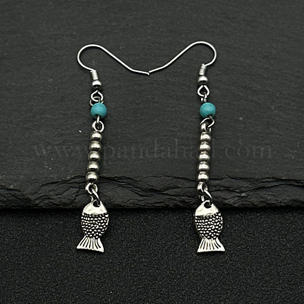 Серьги-подвески из сплава в этническом стиле с кисточками WV5969-4-1