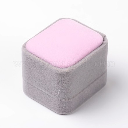 Square Velours Ring Jewelry Boxes OBOX-F002-31B-1