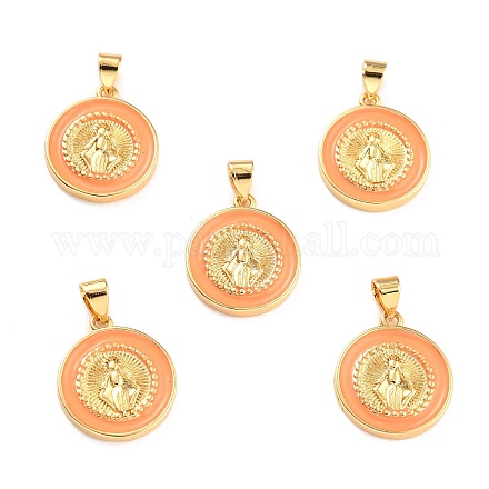 Латунь эмаль подвески KK-P209-03G-07-RS-1