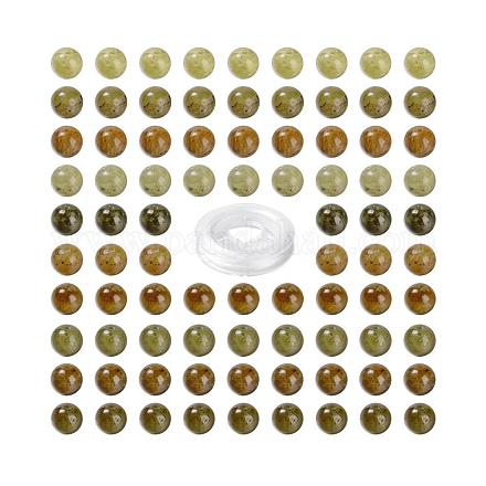 100 Stk. 8 mm natürliche grüne Granat runde Perlen DIY-LS0002-63-1