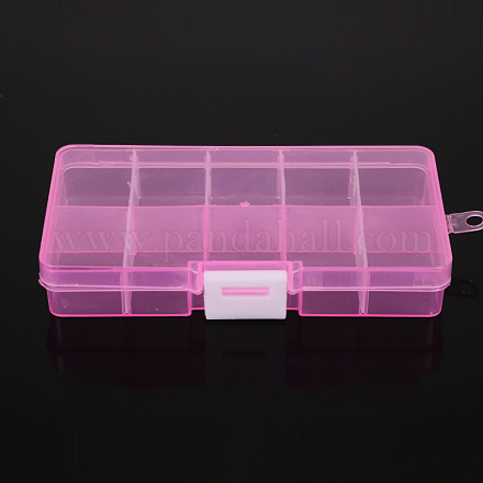 10 Grids Transparent Plastic Removable Bead Containers CON-PW0001-011G-05-1