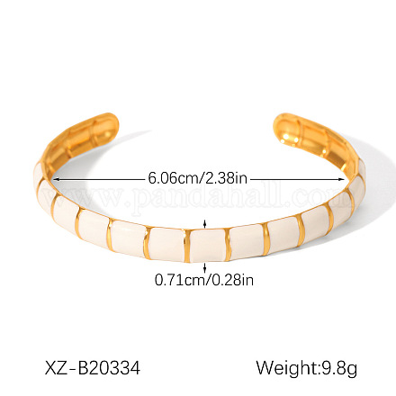 Браслеты-манжеты из нержавеющей стали 304 с эмалью для женщин FS-WGB70EE-01-1