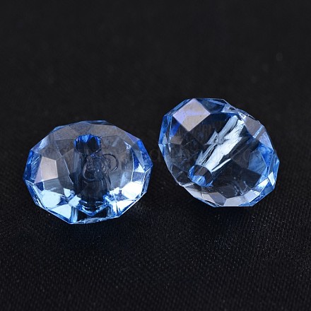 Faceted Rondelle Transparent Acrylic Beads PL946Y-12-1