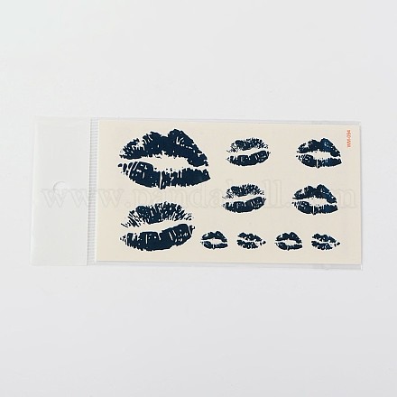 Formes de lèvres sexy minuscules autocollants en papier de tatouages temporaires amovibles d'art corporel X-AJEW-O010-02-1
