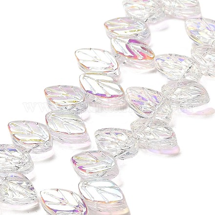 Chapelets de perles en verre électroplaqué EGLA-B004-02A-HAB01-1