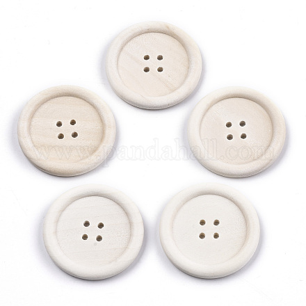 Large Natural Wood Buttons X-WOOD-N006-87B-01-1