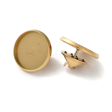 304 нержавеющая сталь плоская круглая брошь основа для броши STAS-S172-10A-G-1