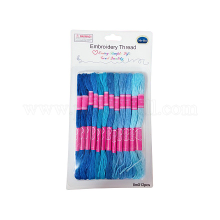 12 Skeins 12 Colors 6-Ply Polyester Embroidery Floss PW-WG76902-02-1