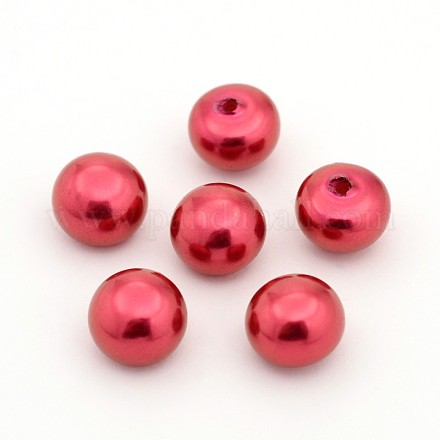 Half Drilled ABS Plastic Imitation Pearl Rondelle Beads OACR-F001A-15-1
