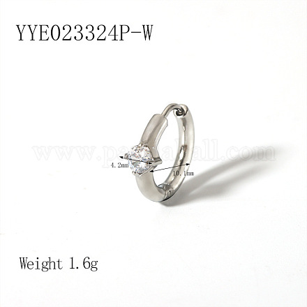 Элегантные серьги-кольца с кубическим цирконием из нержавеющей стали 304 QA9597-4-1