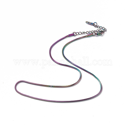 Placcatura ionica (ip) 304 collana a catena a serpente tonda in acciaio inossidabile per uomo donna NJEW-K245-012E-1