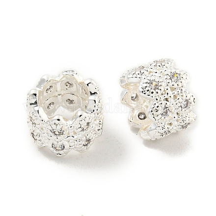 Реечное покрытие латунь микро паве прозрачный кубический цирконий европейские бусины KK-L215-321S-1