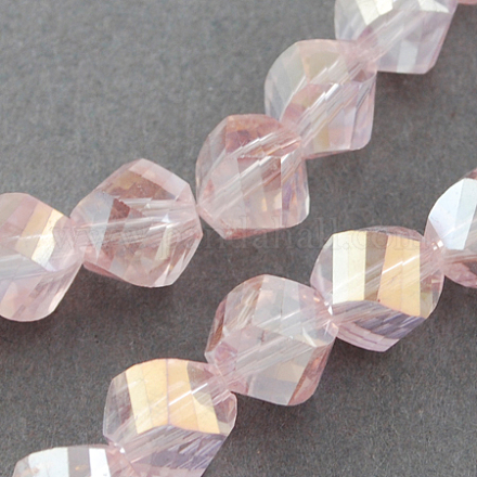 Chapelets de perles en verre électroplaqué EGLA-R031-4mm-01-1