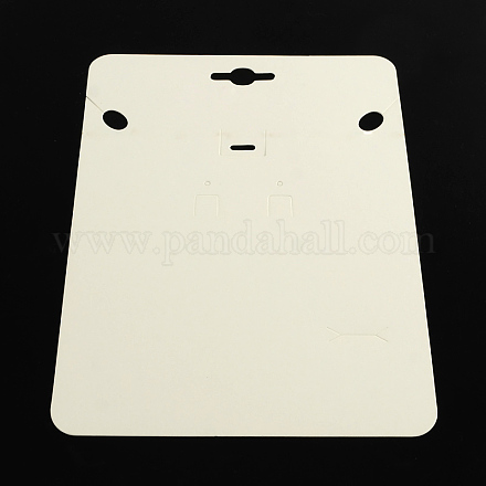 長方形形状厚紙のネックレスのディスプレイカード  ホワイト  190x140x0.8mm CDIS-Q001-11A-1