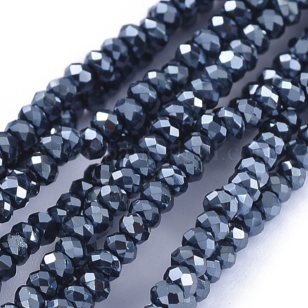 Electroplate Glass Beads Strands GLAA-F079-EP04-1